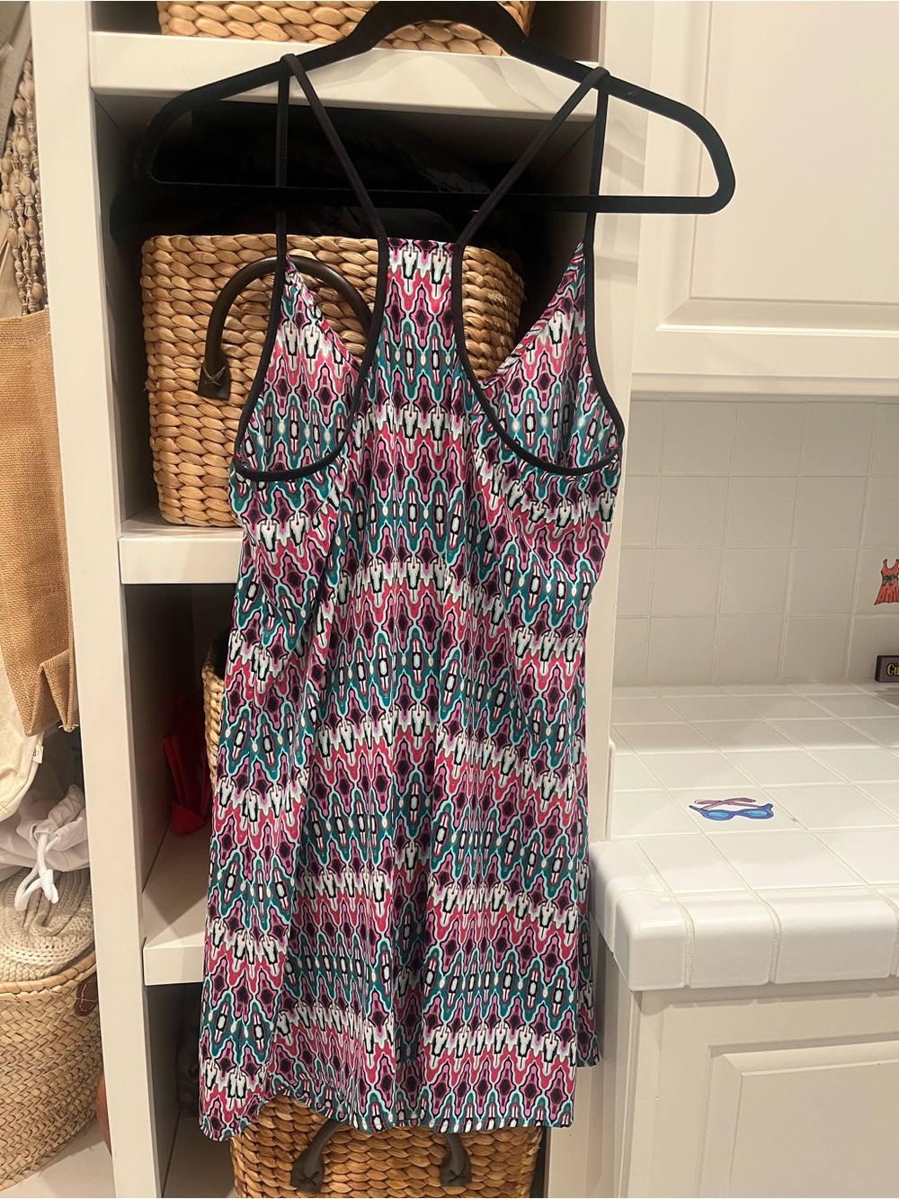 Kenneth Cole Colorblock Tank Dress — Teal, Magenta & Black Trim - Picture 3 of 4